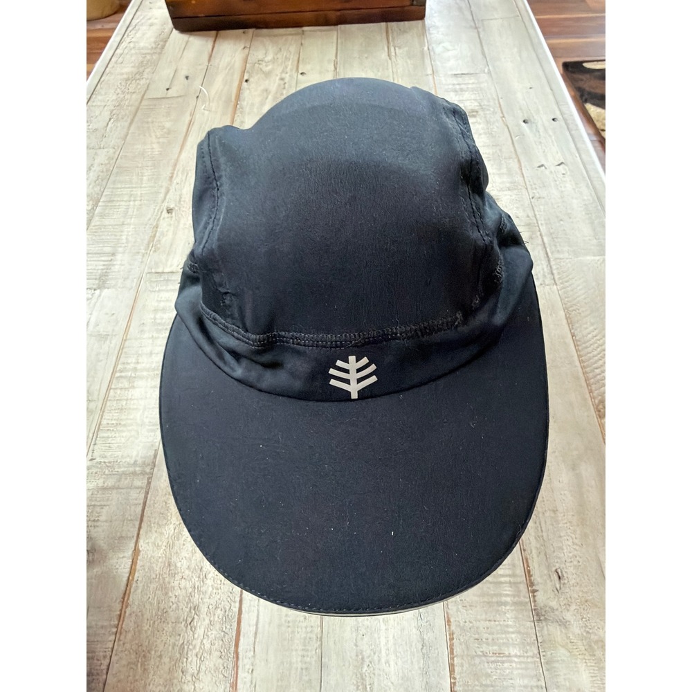 Coolibar Emmet Convertible Ear Flap Hat Black Sun Protection Cap S/M